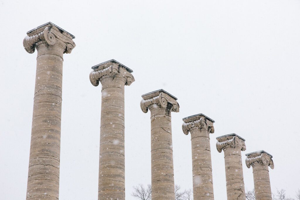 The Mizzou Columns and Snowflakes Mizzou Prints