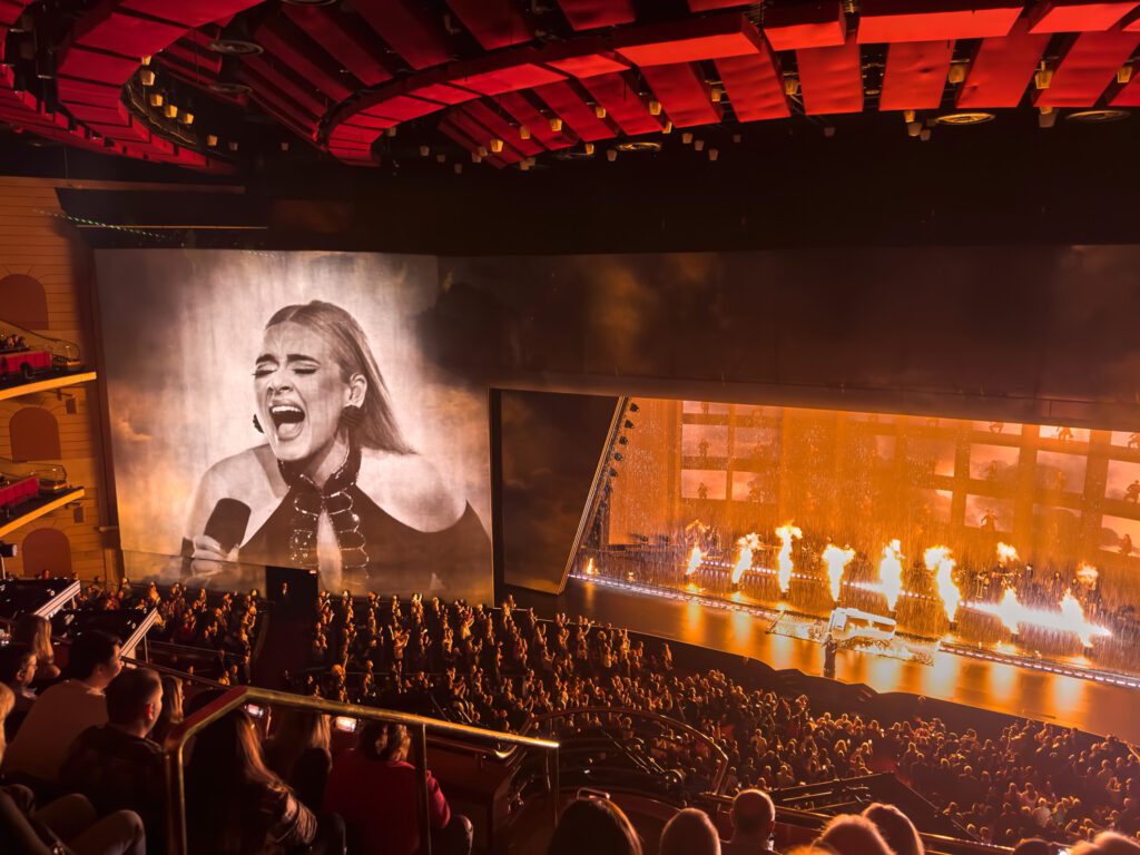 Adele sings at the colosseum in Las Vegas